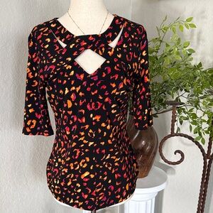 Women's Black Leopard Print Top